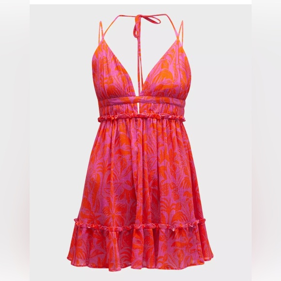 PQ Swim Other - PQ swim pink & orange DEL Daphne mini dress swim suit coverup size M/L